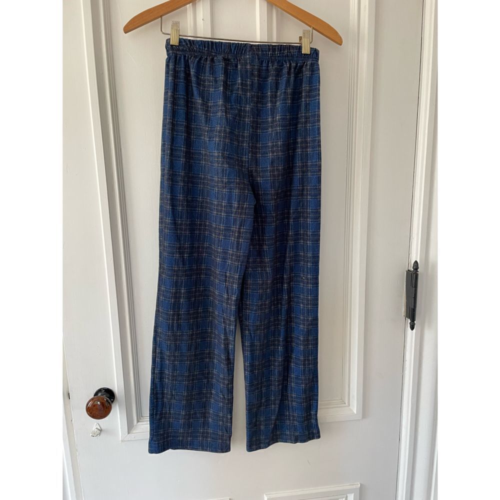 Faded glory blue plaid pajama pants L 10-12